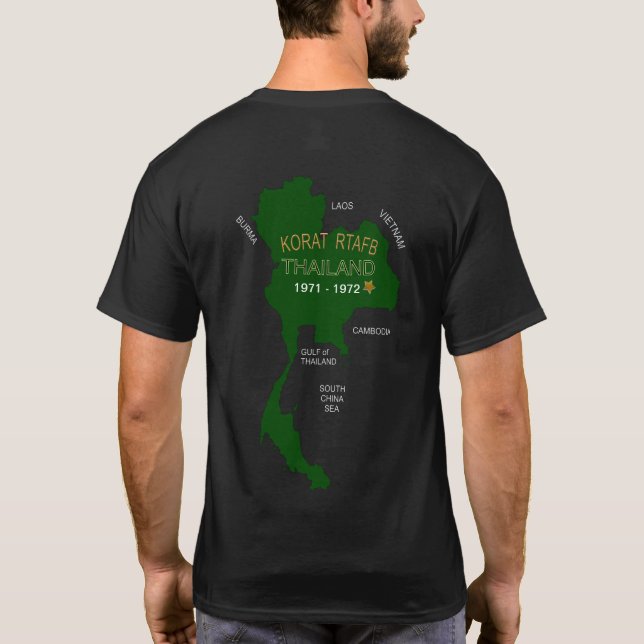 U. S. Militära thailändska veteraner Korat RTAFB T Shirt (Baksida)