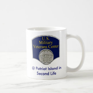 U.S. Militära veteran centrerar understöder in Kaffemugg