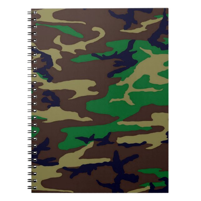 U.S. Military Woodland Camouflage Spiral Notebook Anteckningsbok Med Spiral (Framsidan)