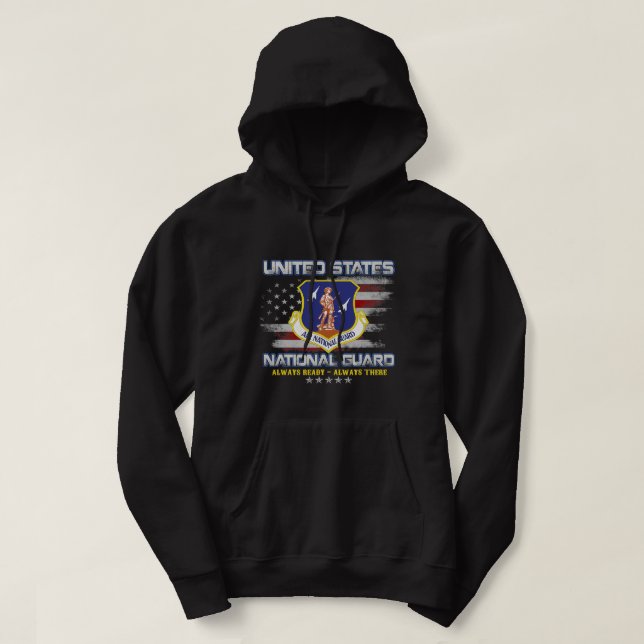 U.S. National Guard Veteran Always Redo Flagga Vin Hoodie (Design framsida)
