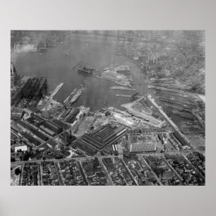 U.S. Naval Yard i Brooklyn NY Photograph (1932) Poster