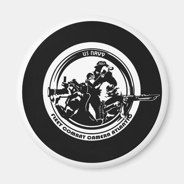 U.S. NAVY COMBAT CAMERA ATLANTIC ROUND Magnet (Framsidan)