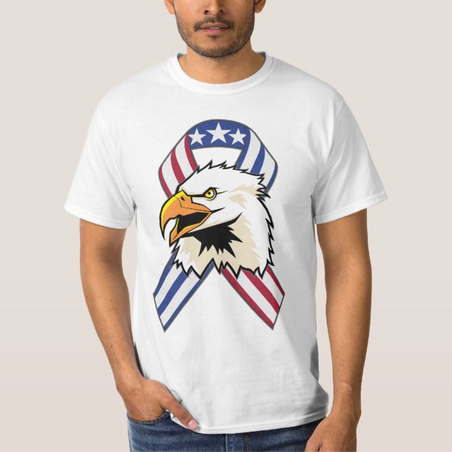 U.S. Patriotisk örnflagga Tee Shirt (Framsida)