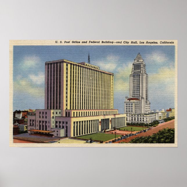 U. S. Post Office, City Hall och Federal Byggnad Poster (Framsidan)
