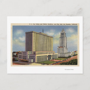 U. S. Post Office, City Hall och Federal Byggnad Vykort