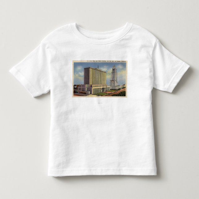 U.S., posta - kontoret, stadshuset & federal T Shirt (Framsida)