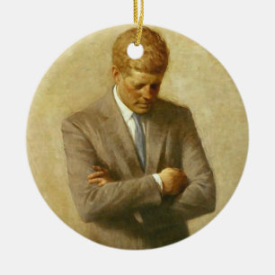 U.S. President John F. Kennedy av Aaron Shikler Julgransprydnad Keramik