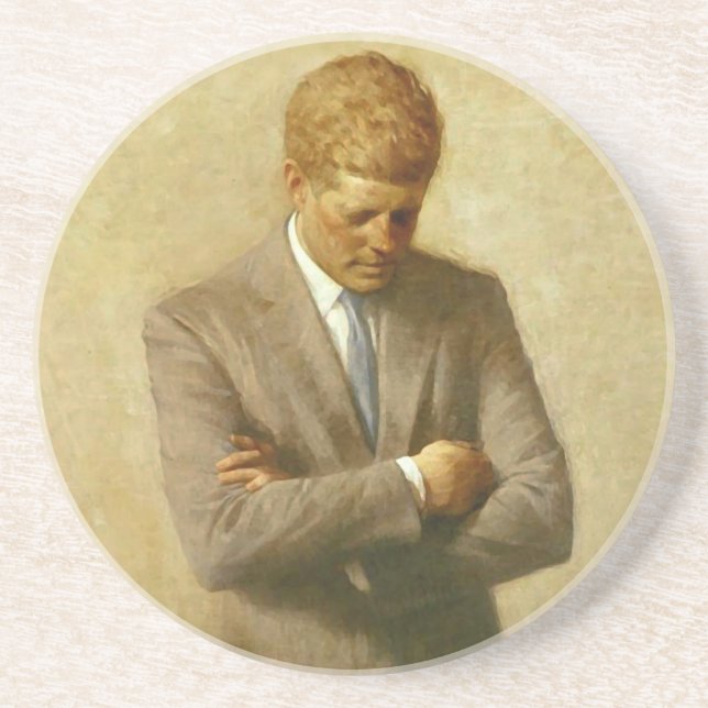 U.S. President John F. Kennedy av Aaron Shikler Underlägg Sandsten (Framsidan)
