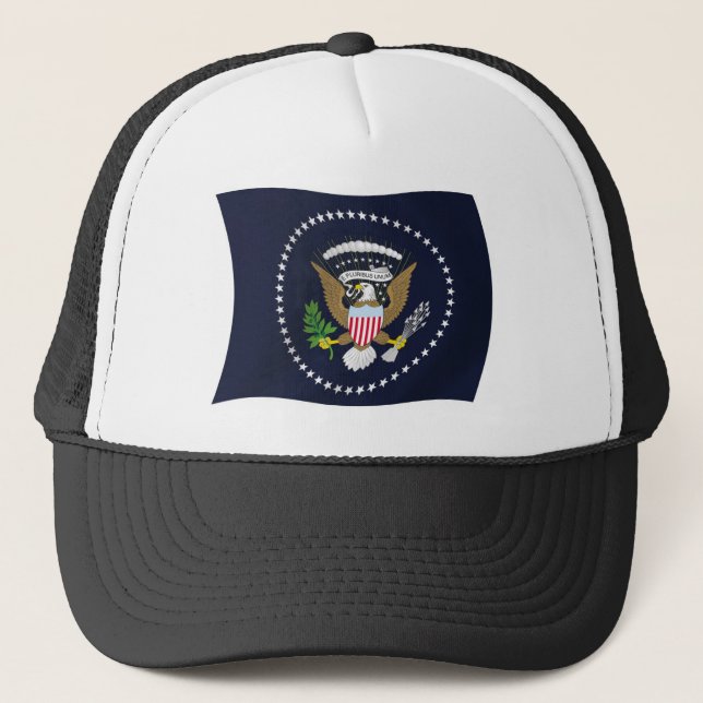 U.S. President Seal Flagga Hat Truckerkeps (Framsida)