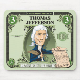 U.S. Presidenter Mousepad: #3 Thomas Jefferson Musmatta