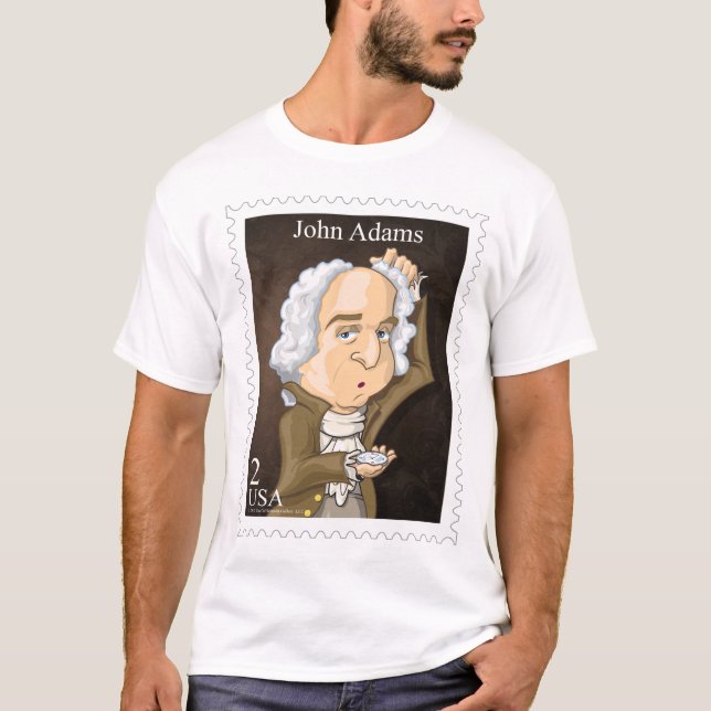 U.S. Presidentfrimärkeskjorta #2 Adams Tee (Framsida)