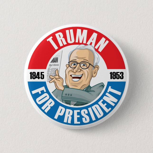 U.S. Presidentkampanjen knäppas: #33 Harry Truman Knapp (Framsida)