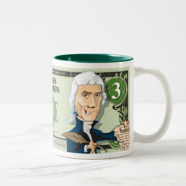 U.S. Presidentmuggsamling: #3 Jefferson Två-Tonad Mugg (Höger)