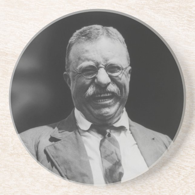 U.S. PresidentTheodore Teddy Roosevelt skratta Underlägg Sandsten (Framsidan)