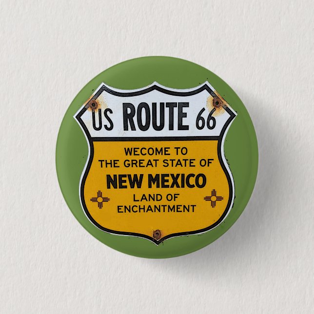 U.S. Route 66 New mexico Travel Pinback Knapp (Framsida)