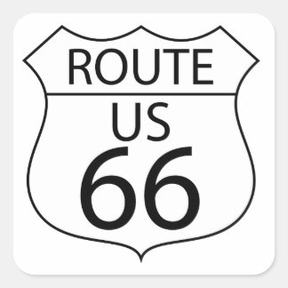 U.S. Route 66-tecken Fyrkantigt Klistermärke