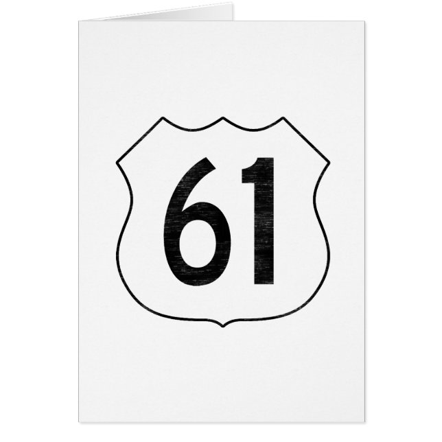 U.S. Rutten för huvudväg 61 undertecknar Hälsningskort (Framsidan)