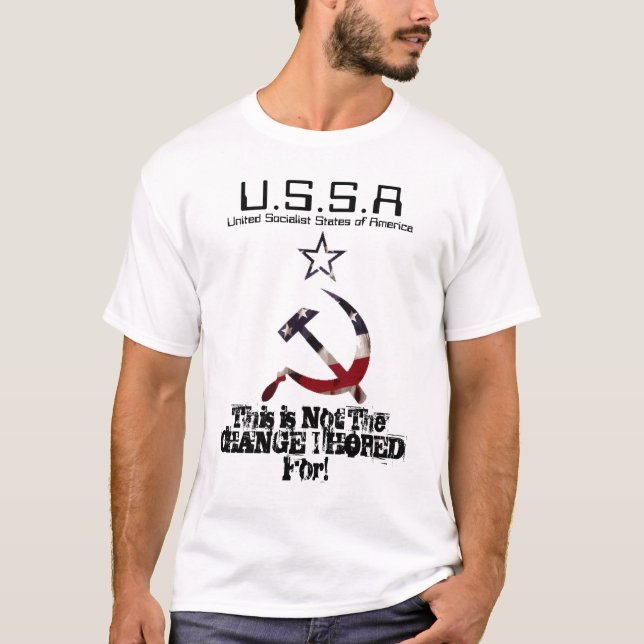 U.S.S.A enig socialistisk stater av Amerika T-shirt (Framsida)