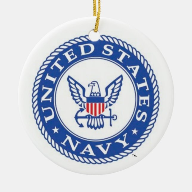 U.S. Sjö- Navy® baserar den San Diego julprydnaden Julgransprydnad Keramik (Framsidan)