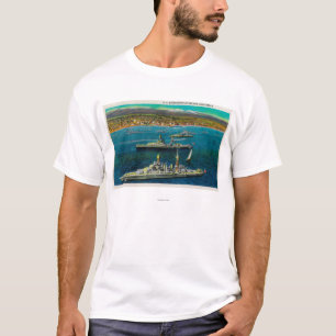 U.S. Slagskepp som ankras på Long Beach T-shirt
