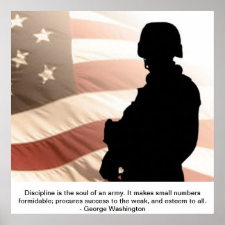 U.S. Soldier W/George wash ington Quote Poster