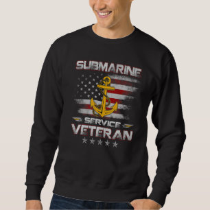 U S SubMarine Service Veteran Submariner American Lång Ärmad Tröja