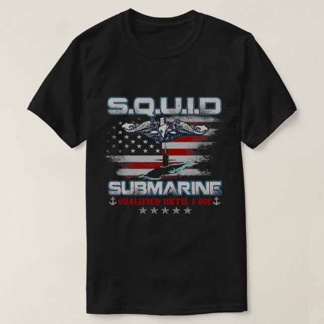 U.S Submarine Service Veteran Submariner USA Flag  T Shirt (Design framsida)