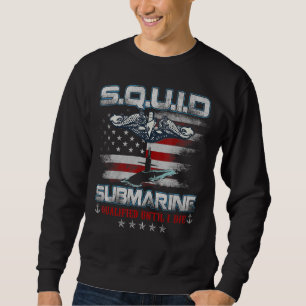 U S SubMarine Service Veteran Submariner USA flagg Lång Ärmad Tröja