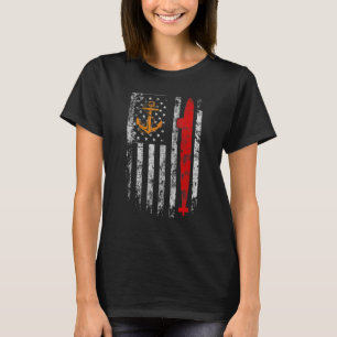 U S SubMarine Silent Service Veteran American Flag T Shirt