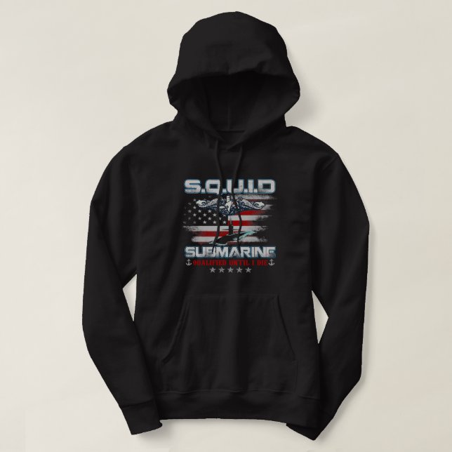 U.S. Subsea Service Veteran Submariner USA flagga Hoodie (Design framsida)
