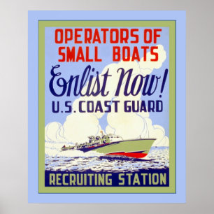U.S. Världskrig 2 för kustbevakning~-vintage Poster