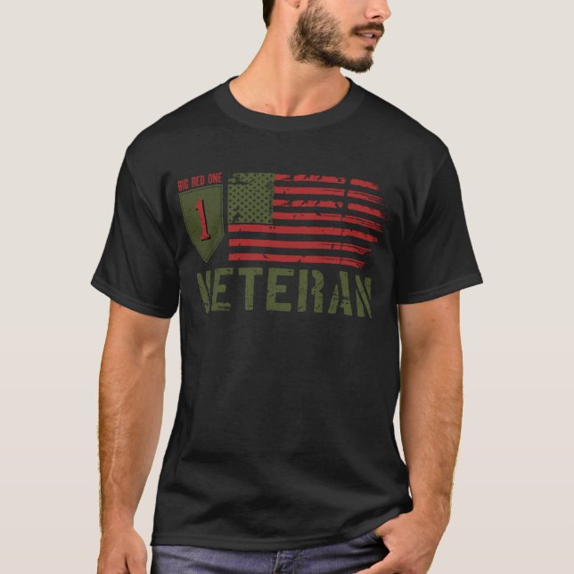 U.S. Veteran / The Big Red One T Shirt (Framsida)