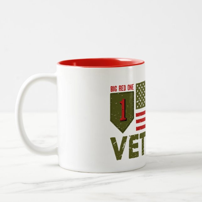 U.S. Veteran / The Big Red One Två-Tonad Mugg (Vänster)