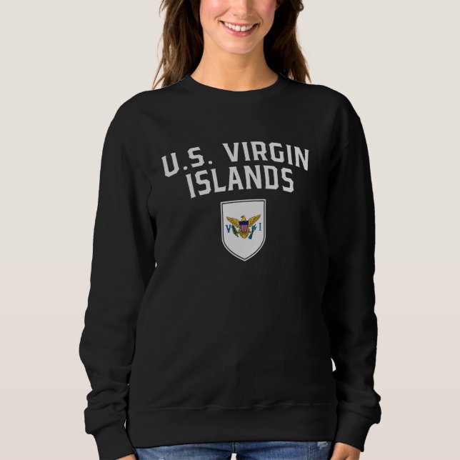 U.S. Virgin Island Flagga Shield Classic Sport Ba T Shirt (Framsida)