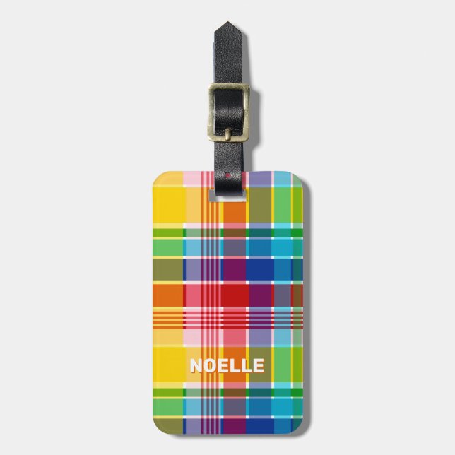 U.S. Virgin Islands Flag, Madras Bagagebricka (Vertikal Framsida)