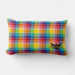 U.S. Virgin Islands Flagga (Black), Madras Lumbarkudde