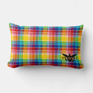 U.S. Virgin Islands Flagga (Black), Madras Lumbarkudde
