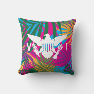 U.S. Virgin Islands Flagga, Colorful Tropical Kudde