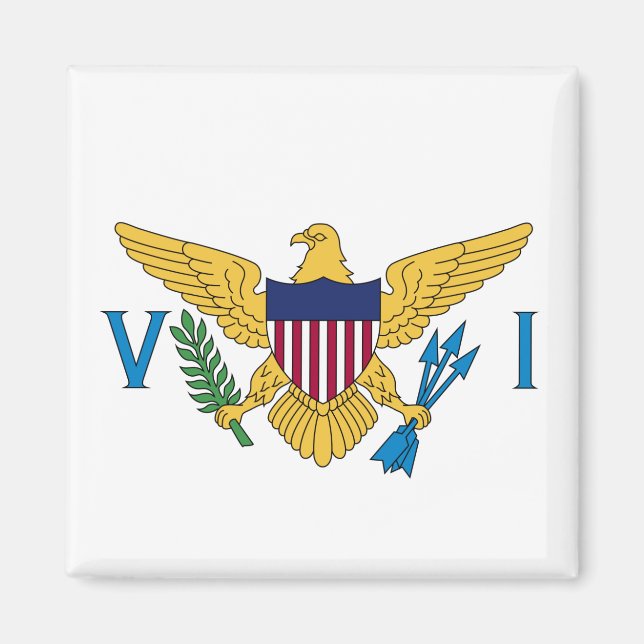 U.S. Virgin Islands Flagga Magnet (Framsidan)