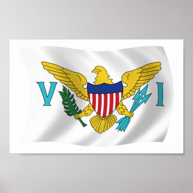 U.S. Virgin Islands Flagga Poster Skriv ut (Framsidan)