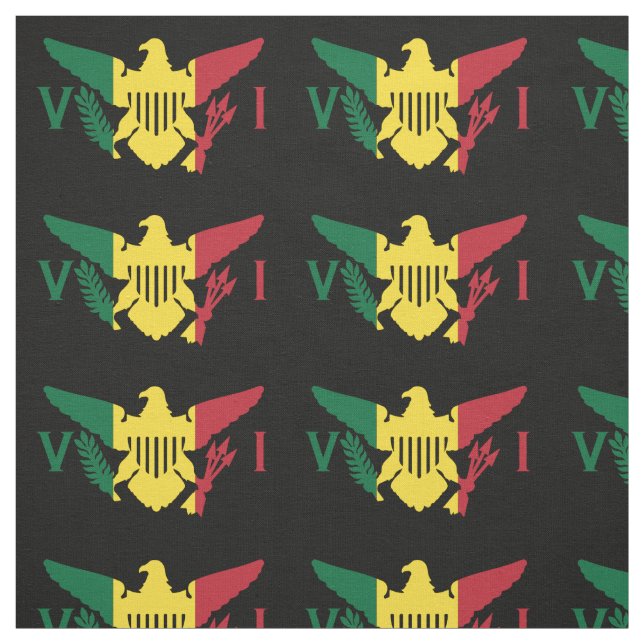 U.S. Virgin Islands Flagga, Rasta, Grönt Gult Red Tyg (Provkarta)