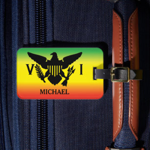 U.S. Virgin Islands Flagga, Rasta, Grönt Red Gult Bagagebricka