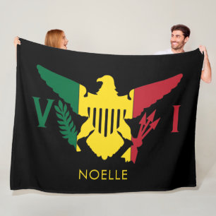 U.S. Virgin Islands Flagga, Rasta Red, Gult, Grön Fleecefilt