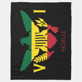 U.S. Virgin Islands Flagga, Rasta Red, Gult, Grönt Fleecefilt