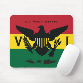U.S. Virgin Islands Flagga Red, Gult, Grönt, Rasta Musmatta
