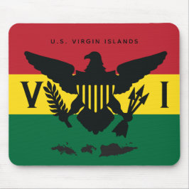U.S. Virgin Islands Flagga Red, Gult, Grönt, Rasta Musmatta