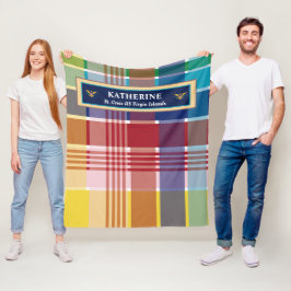 U.S. Virgin Islands Flagga St. Croix Madras Anpass Fleecefilt