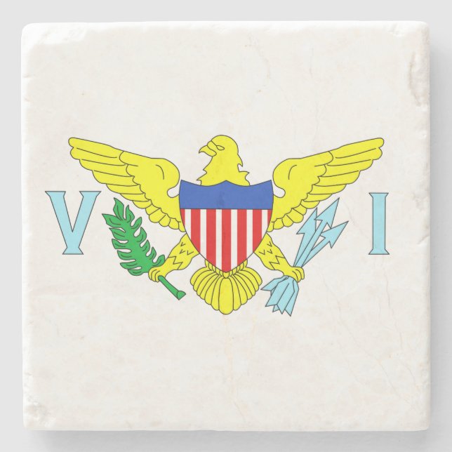 U.S. Virgin Islands flagga Underlägg Sten (Framsidan)
