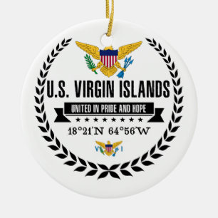 U.S. Virgin Islands Julgransprydnad Keramik