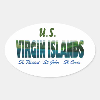 U.S. Virgin Islands Ovalt Klistermärke